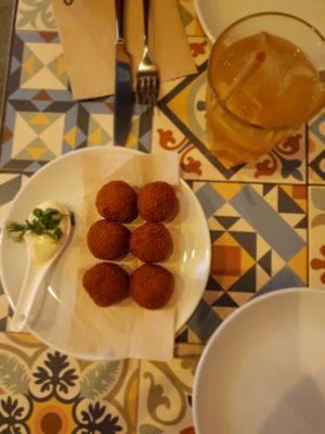 Amazing mushroom croquettes  at VEGA - Luna in Madrid