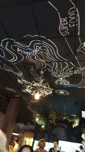 Ceiling decoration at VEGA - Luna in Madrid