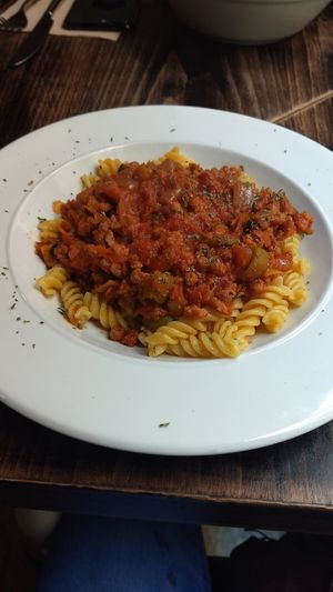 Quinoa pasta with Bolognese at VEGA - Luna in Madrid