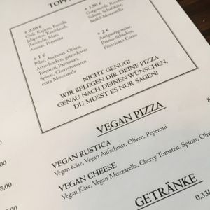 the vegan pizza's @ 8 & 9 euro each at Francesca & Fratelli - Linden in Hannover