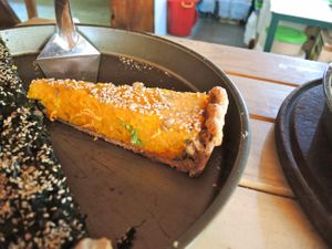 Calabaza tarta at Madre Vida in El Bolson