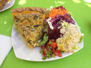 Huge plate of food, delicious and fantastic price! at Madre Vida in El Bolson