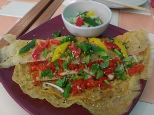 Vietnamese roti at Keereboon Vegetarian Food in Prachuap Khiri Khan