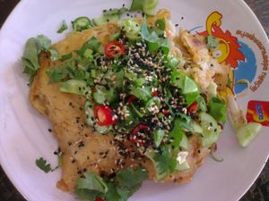 Vietnamese roti, our favourite at Keereboon Vegetarian Food in Prachuap Khiri Khan