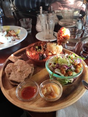 Malai Kofta with naan and salad, tasty!! at Hagedis in The Hague