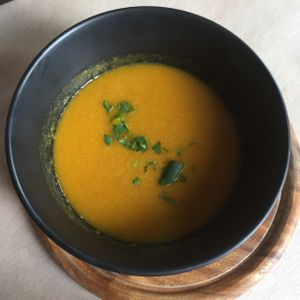 Carrot-ginger soup at Hagedis in The Hague