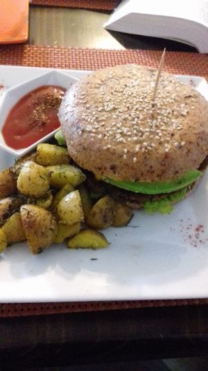Vegana hamburguesa  at Rushi Comida Sana in Manizales