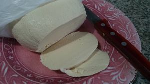 Firm tofu texture (fresh) at Rushi Comida Sana in Manizales