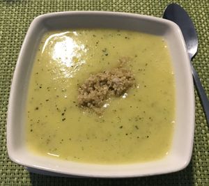 The soup from the menu   at Rushi Comida Sana in Manizales