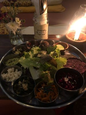 thali at Shantaram Raw in Arambol