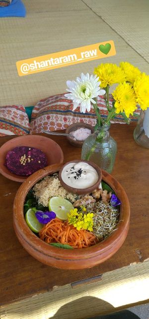 Make your own salad at Shantaram Raw in Arambol