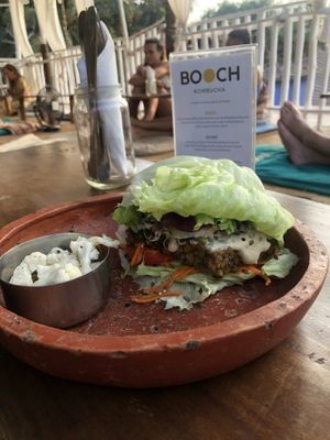 Burger  at Shantaram Raw in Arambol