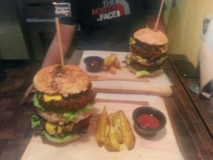 Biggest and tastiest Vegan Burger EVER! at Rincon Veganx in Merida