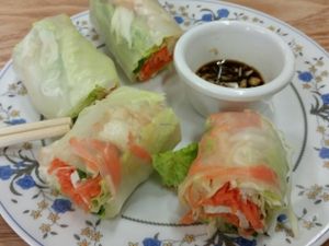 fresh rolls at Loving Hut - Fort Street Mall in Honolulu