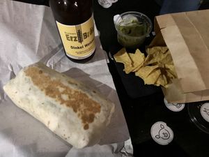 Vegan burrito and nachos at Gorilla Kitchen in Vienna