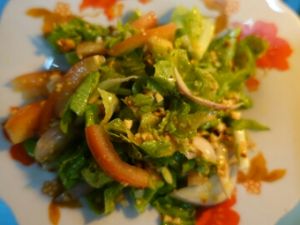 vegetables salad at Sun Flower Restaurant in Nyaungshwe