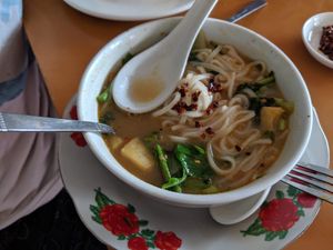 Unreal shan noodles at Sun Flower Restaurant in Nyaungshwe