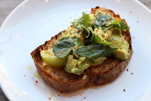 avo toast at The Larder in East London