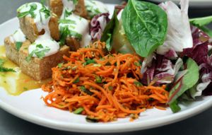 The Larder Bethnal Green - Chickpea and polenta bites.  A lunch special.  at The Larder in East London