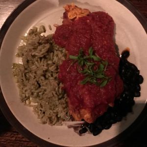 Vegan enchiladas at Sovereign in Plainfield