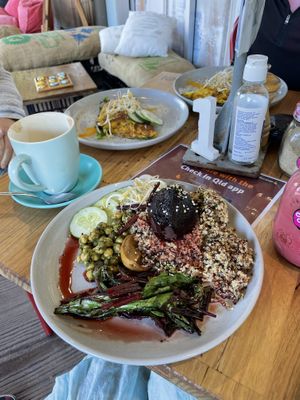 Delicious green bowl today with warm beet at Cafe One 3 in Whitsunday