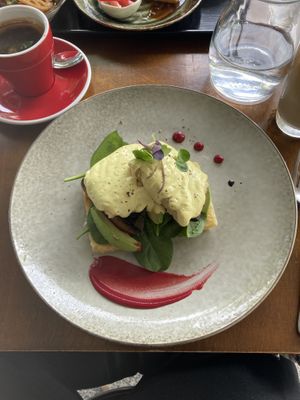 Tofu benedict with miso hollandaise sauce  at JANKEN in Auckland