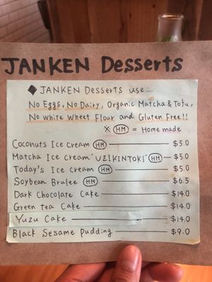 All vegan desserts  at JANKEN in Auckland