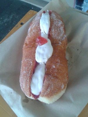 vegan cream doughnut at Tart Bakery - Grey Lynn in Auckland