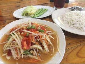 Som Tam, Green Papaya Salad at Hayashi in Bangkok