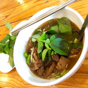 Noodles with brown soup  at Hayashi in Bangkok