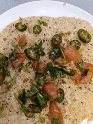 Masala Papad ! yammy! May request for no onion no garlic! at Udipi Ganesh Vilas in Central Singapore