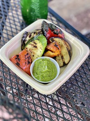 Grillin Like a Villain - Grilled Veggies with Avocado dipping sauce at The Clean Plate Kitchen in Clinton
