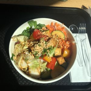 Veggie and tofu rice bowl at Pho in Leeds