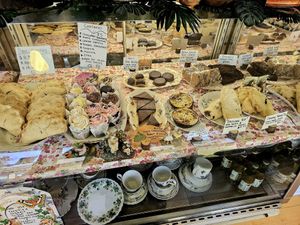 Pastry case with a la carte items at Muir's Tea Room in Sebastopol