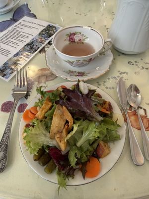 salad and tea to start off  at Muir's Tea Room in Sebastopol