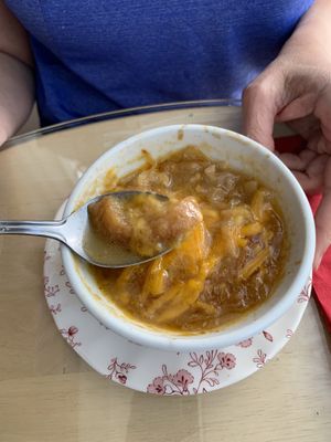 Awesome French Onion Soup at Muir's Tea Room in Sebastopol