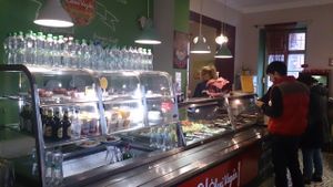 vegan buffet at Edeni Vegan in Budapest