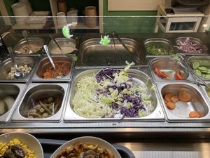 Salad bar  at Edeni Vegan in Budapest