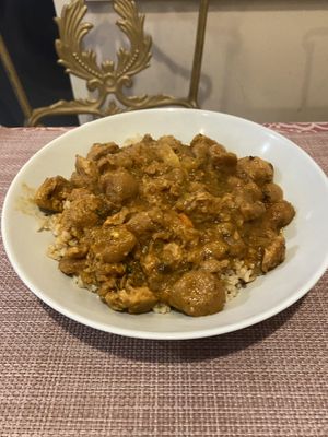 Seitan Stew and Rice  at Edeni Vegan in Budapest