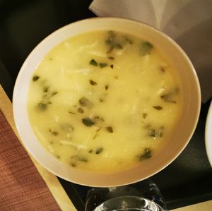 Celery soup at Edeni Vegan in Budapest