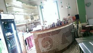 coffee bar at Edeni Vegan in Budapest