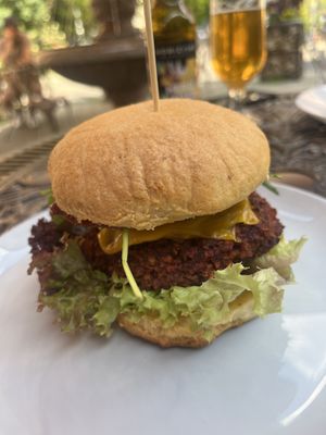 Mushroom burger   at Edeni Vegan in Budapest