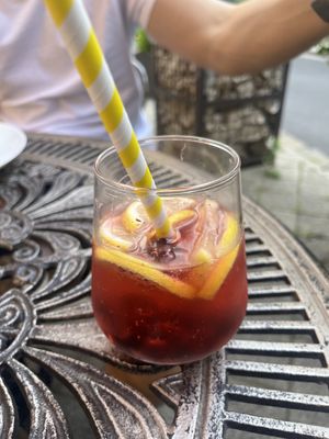 Supposedly “elder-lime” lemonade   at Edeni Vegan in Budapest