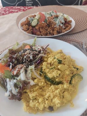 Scramble tofo at Edeni Vegan in Budapest