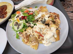 Musaka With Salad at Edeni Vegan in Budapest