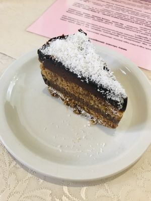 Bounty cake at Edeni Vegan in Budapest