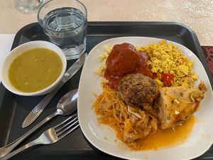 We had the mixed platter which was delicious!  at Edeni Vegan in Budapest