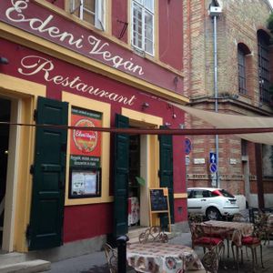 front door  at Edeni Vegan in Budapest