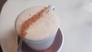 Mug of chai at Fig Cafe in Castlemaine