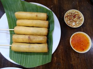 Spring rolls at Soul Organics in Koh Phangan